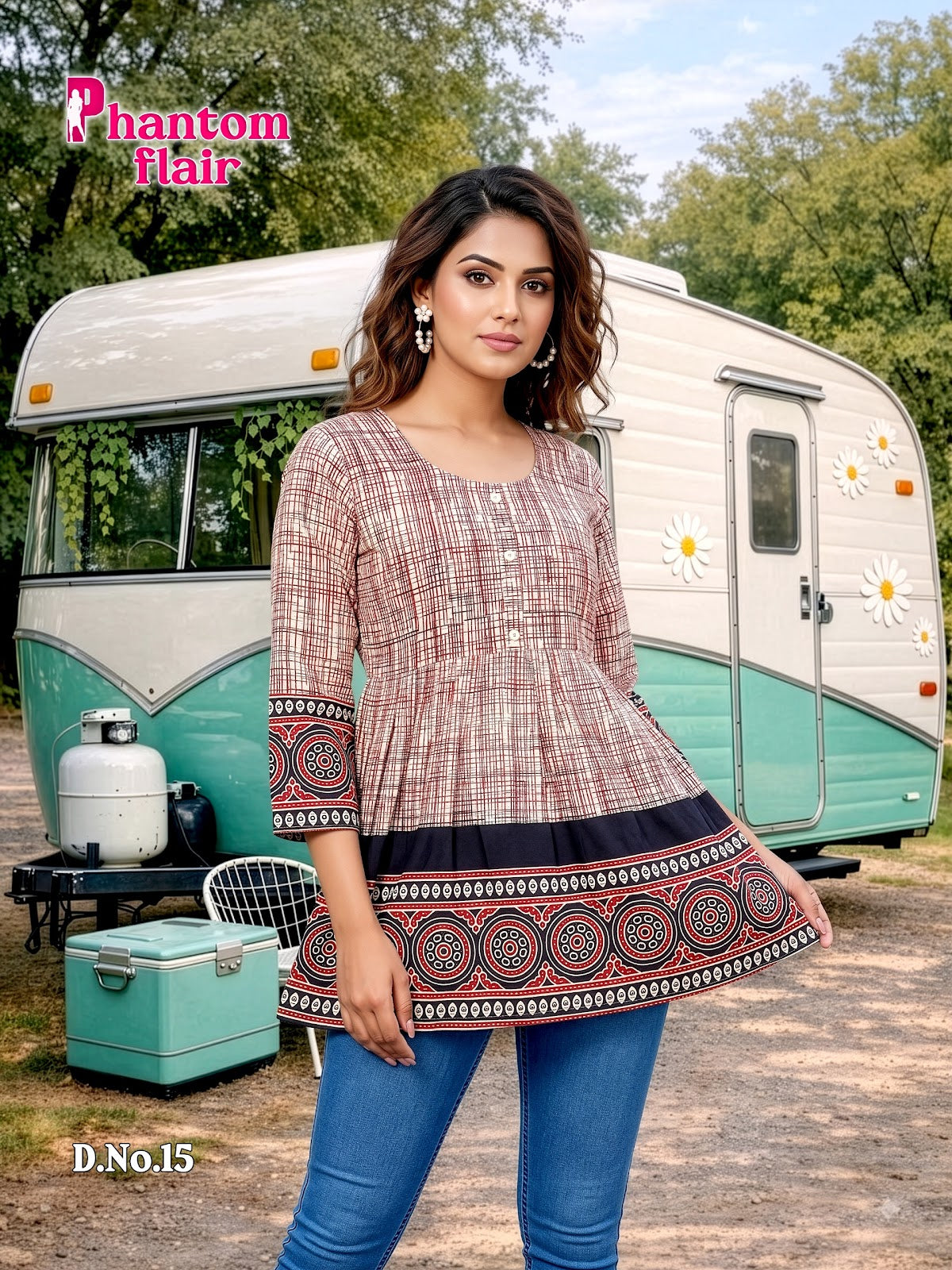Phantom Flair Print Prmnt Cotton Designer Long Top Manufacturer Gujarat