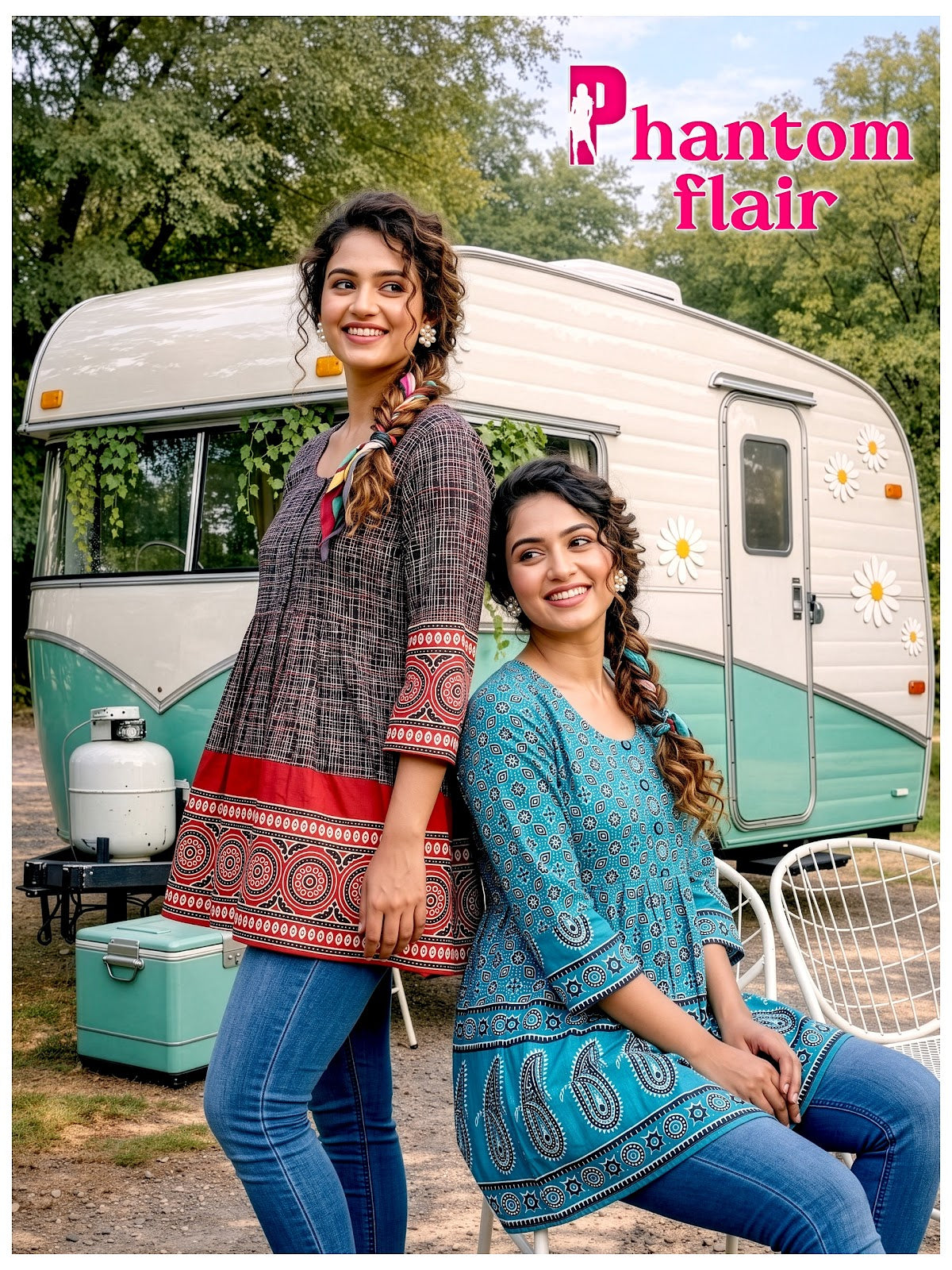 Phantom Flair Print Prmnt Cotton Designer Long Top Manufacturer Gujarat
