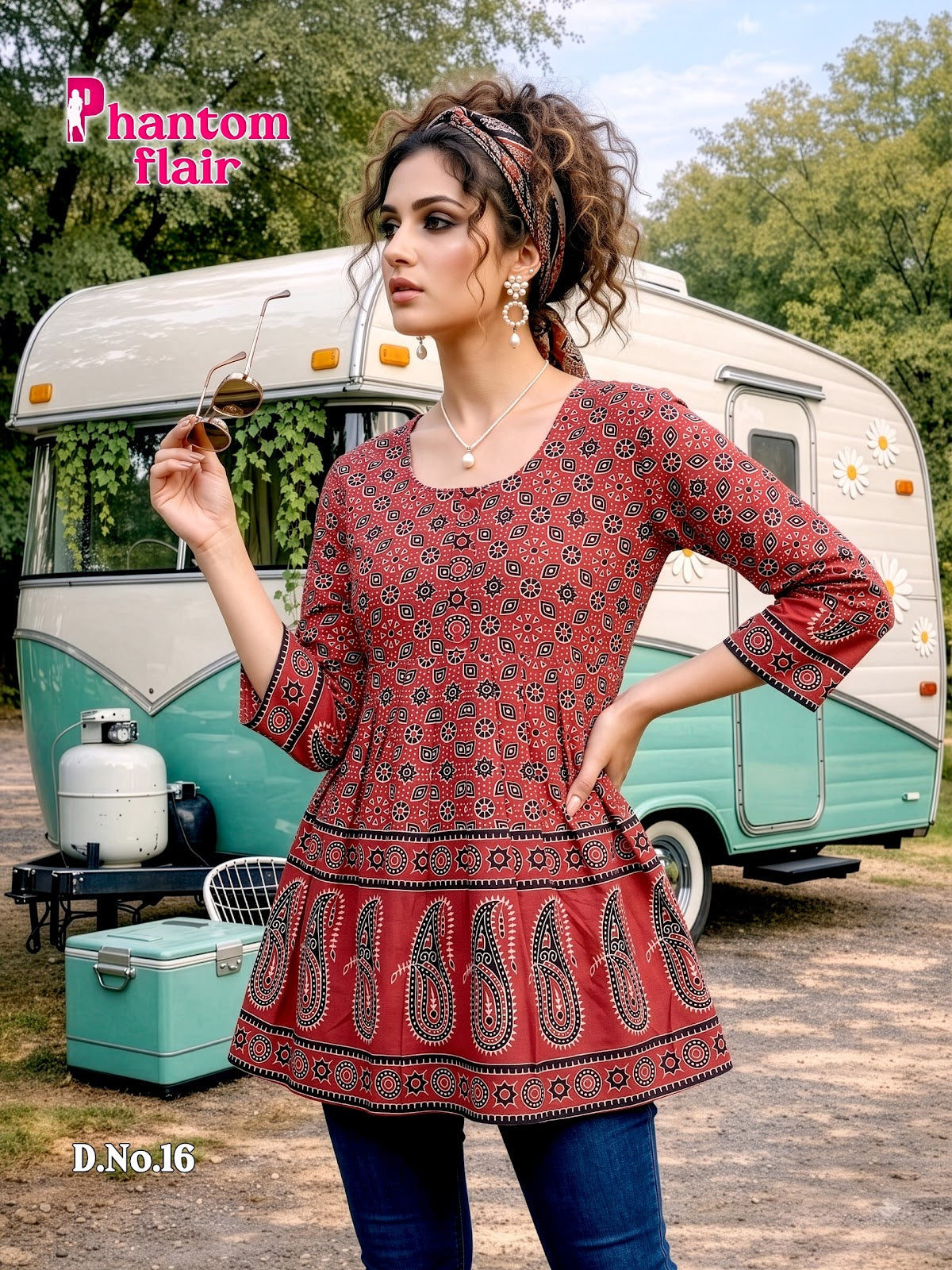Phantom Flair Print Prmnt Cotton Designer Long Top Manufacturer Gujarat