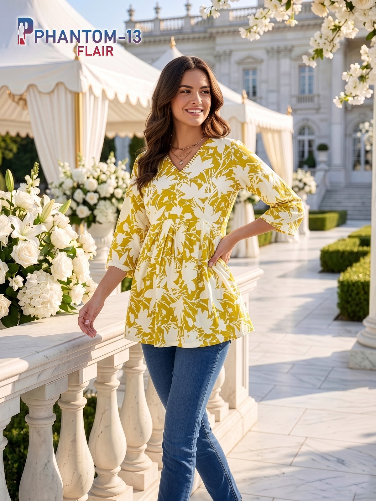 Phantom Flair Prmnt Rayon Stylish Short Tops Wholesale Price