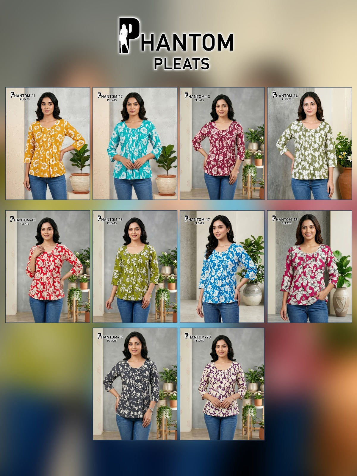 Phantom Pleats Premnath Rayon Stylish Short Tops Wholesale