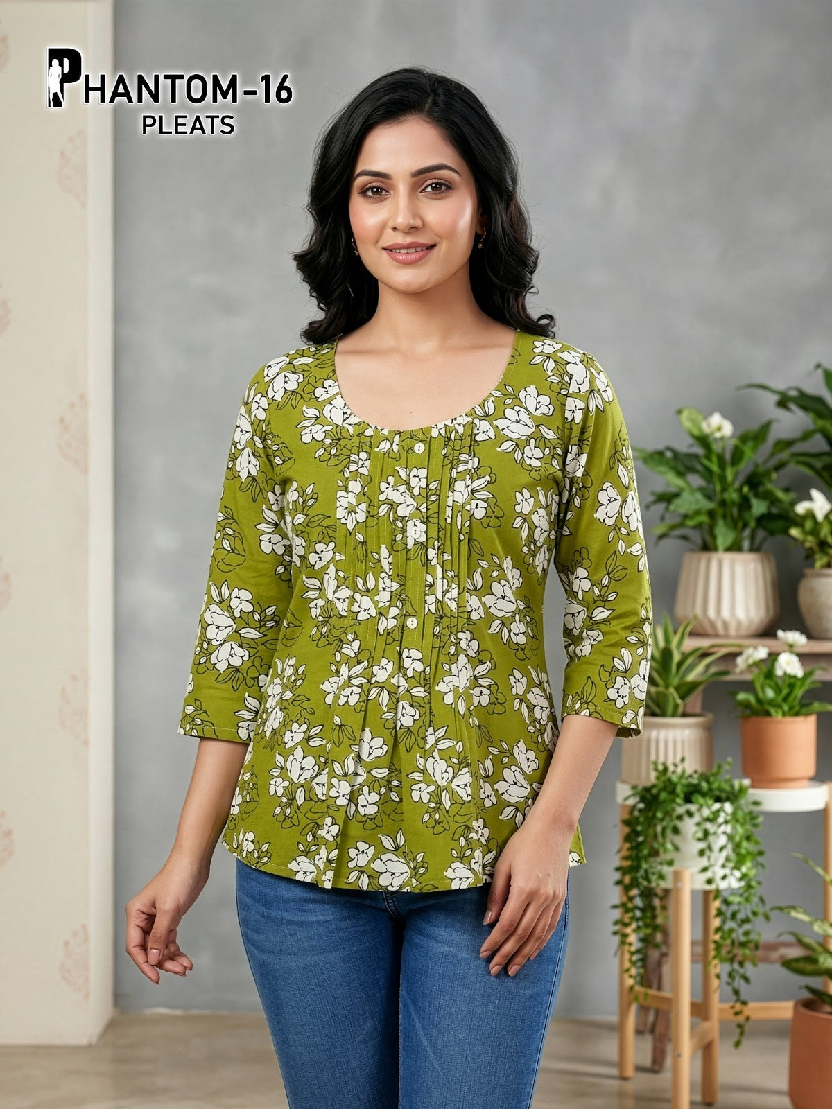 Phantom Pleats Premnath Rayon Stylish Short Tops Wholesale