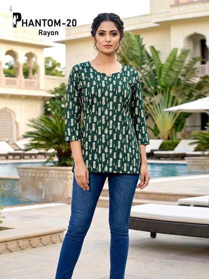 Phantom Rayon Premnath Short Kurtis Exporter India