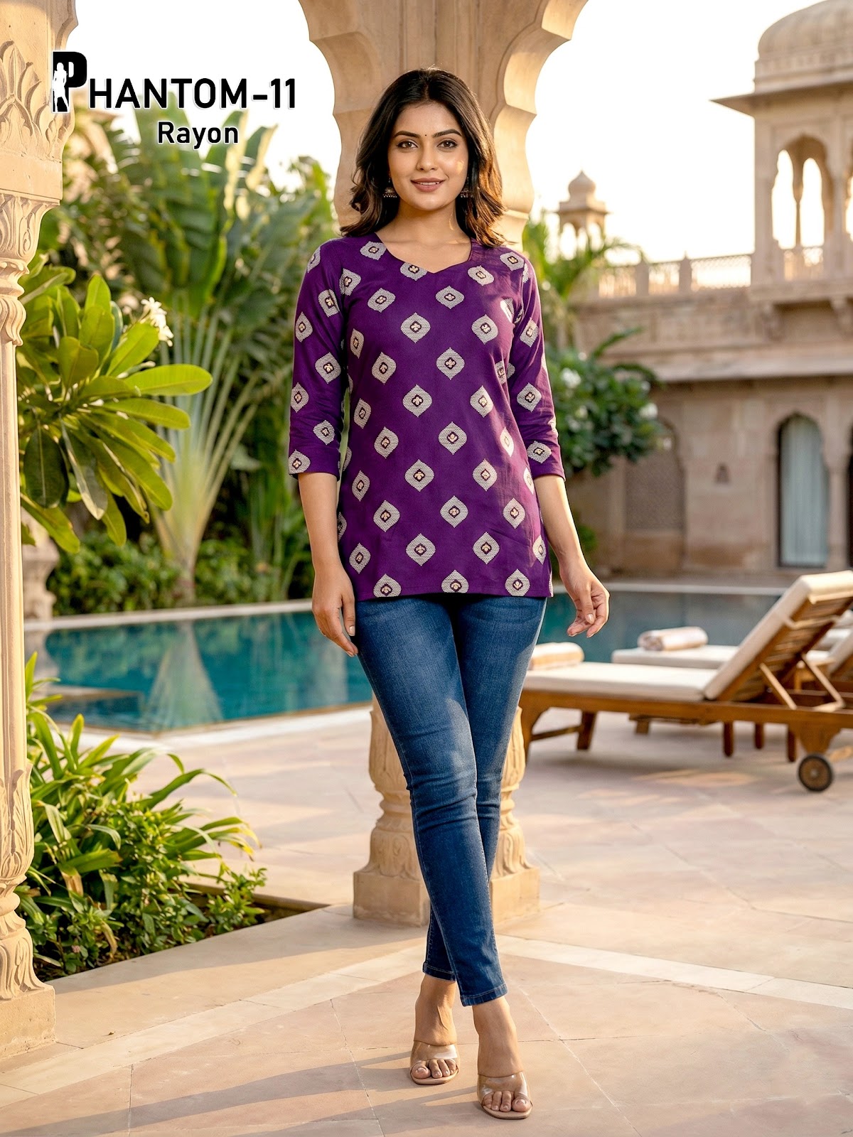 Phantom Rayon Premnath Short Kurtis Exporter India