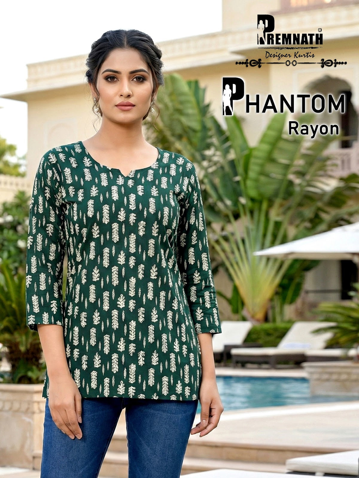 Phantom Rayon Premnath Short Kurtis Exporter India