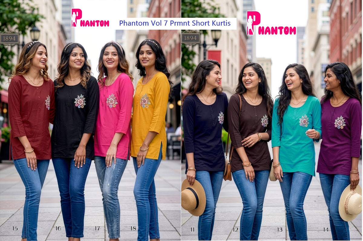 Phantom Vol 7 Prmnt Rayon Short Kurtis Wholesale Price