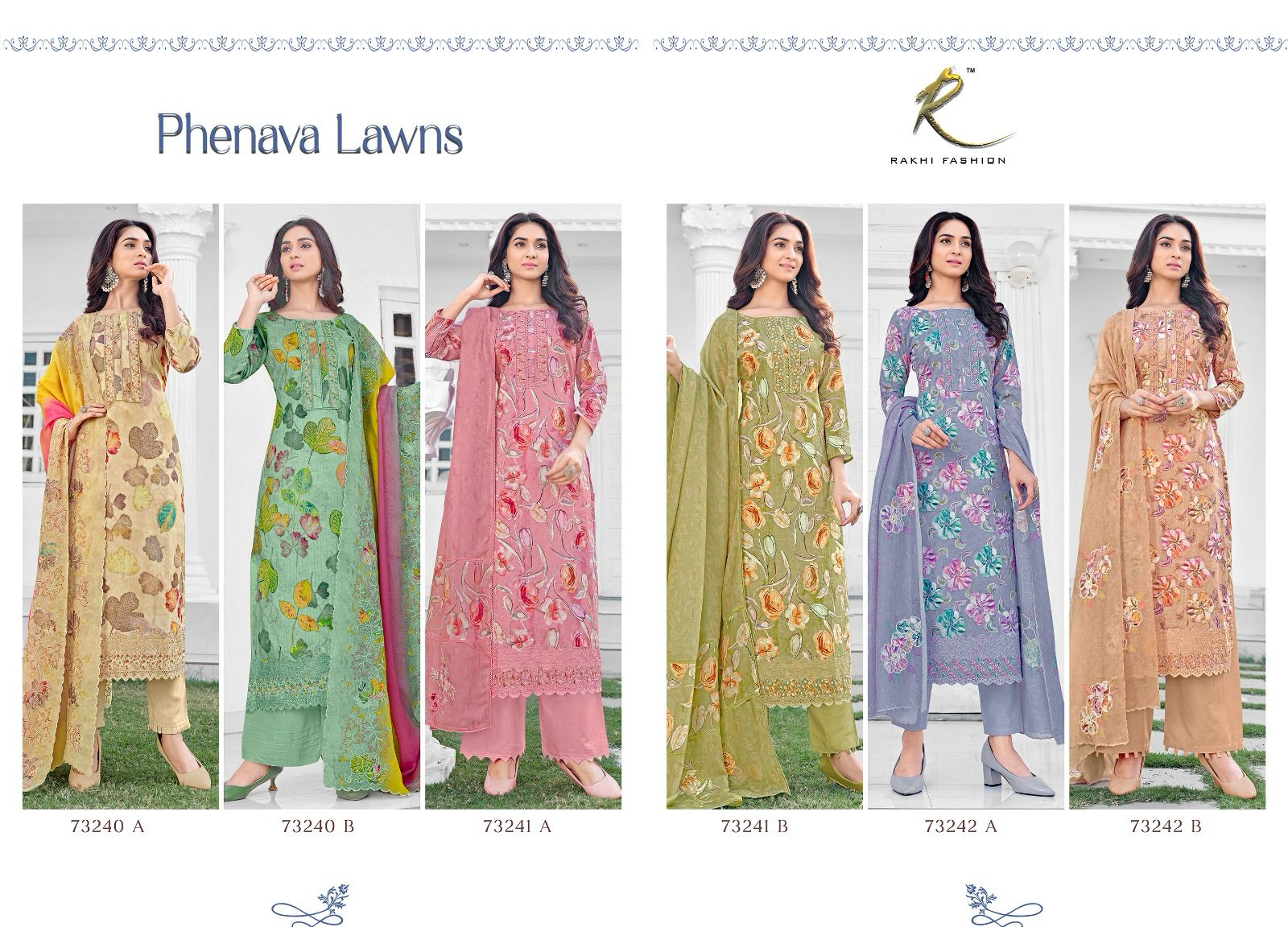 Phenava Lawns Rakhi Fashion Cotton Plazzo Style Suits Manufacturer India