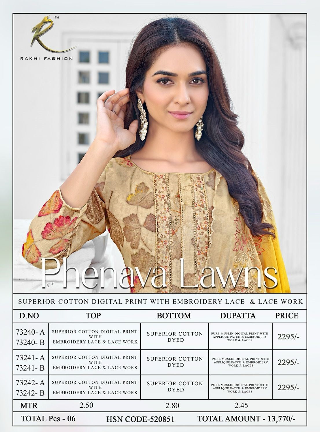 Phenava Lawns Rakhi Fashion Cotton Plazzo Style Suits Manufacturer India
