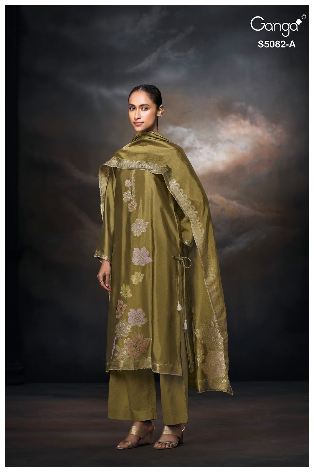 Phiona S5082 Ganga Woven Silk Plazzo Style Suits Wholesale Price