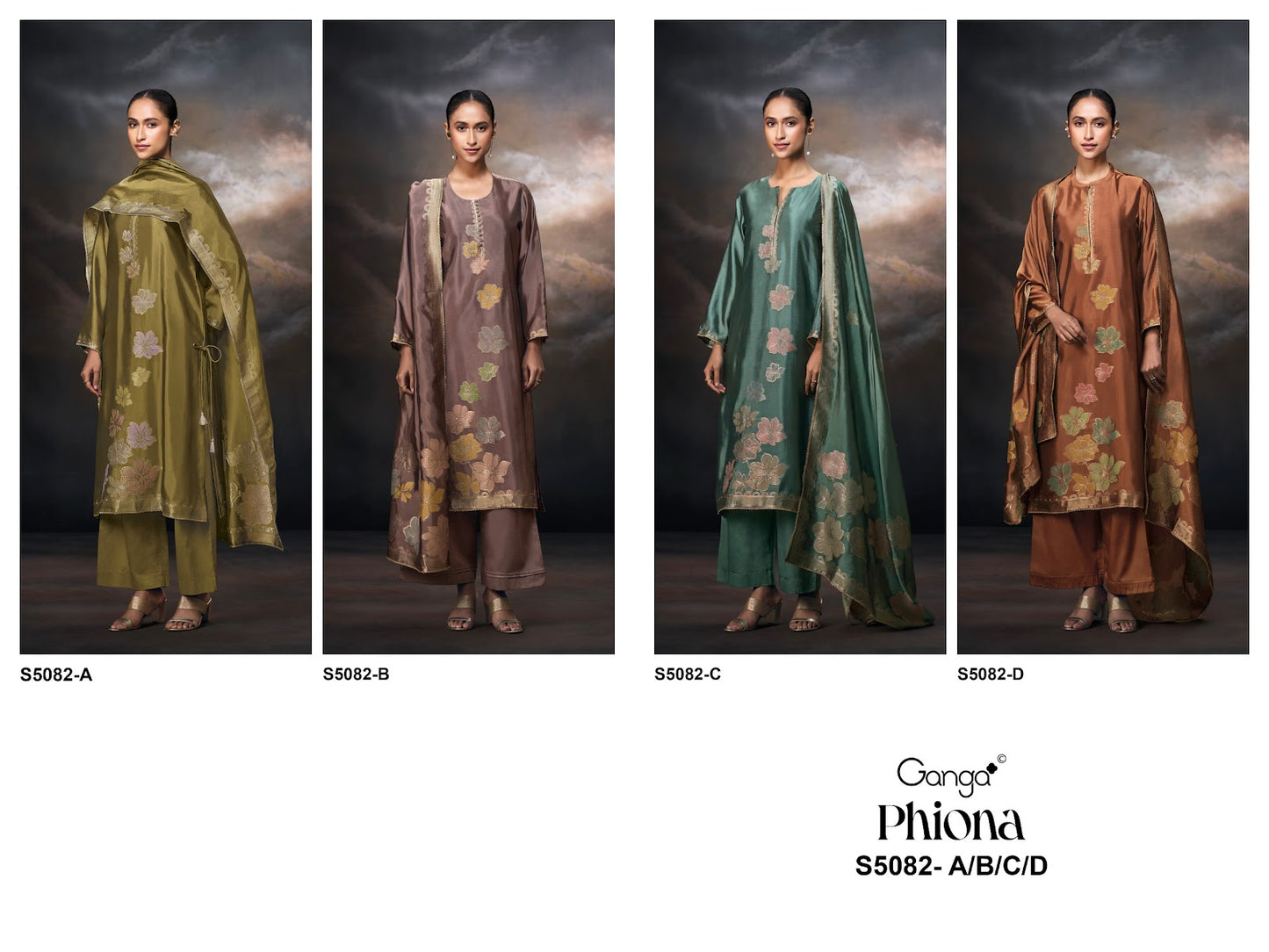 Phiona S5082 Ganga Woven Silk Plazzo Style Suits Wholesale Price