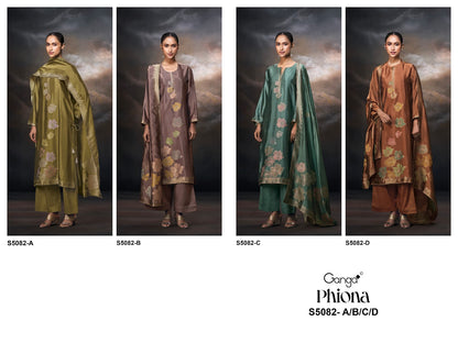 Phiona S5082 Ganga Woven Silk Plazzo Style Suits Wholesale Price