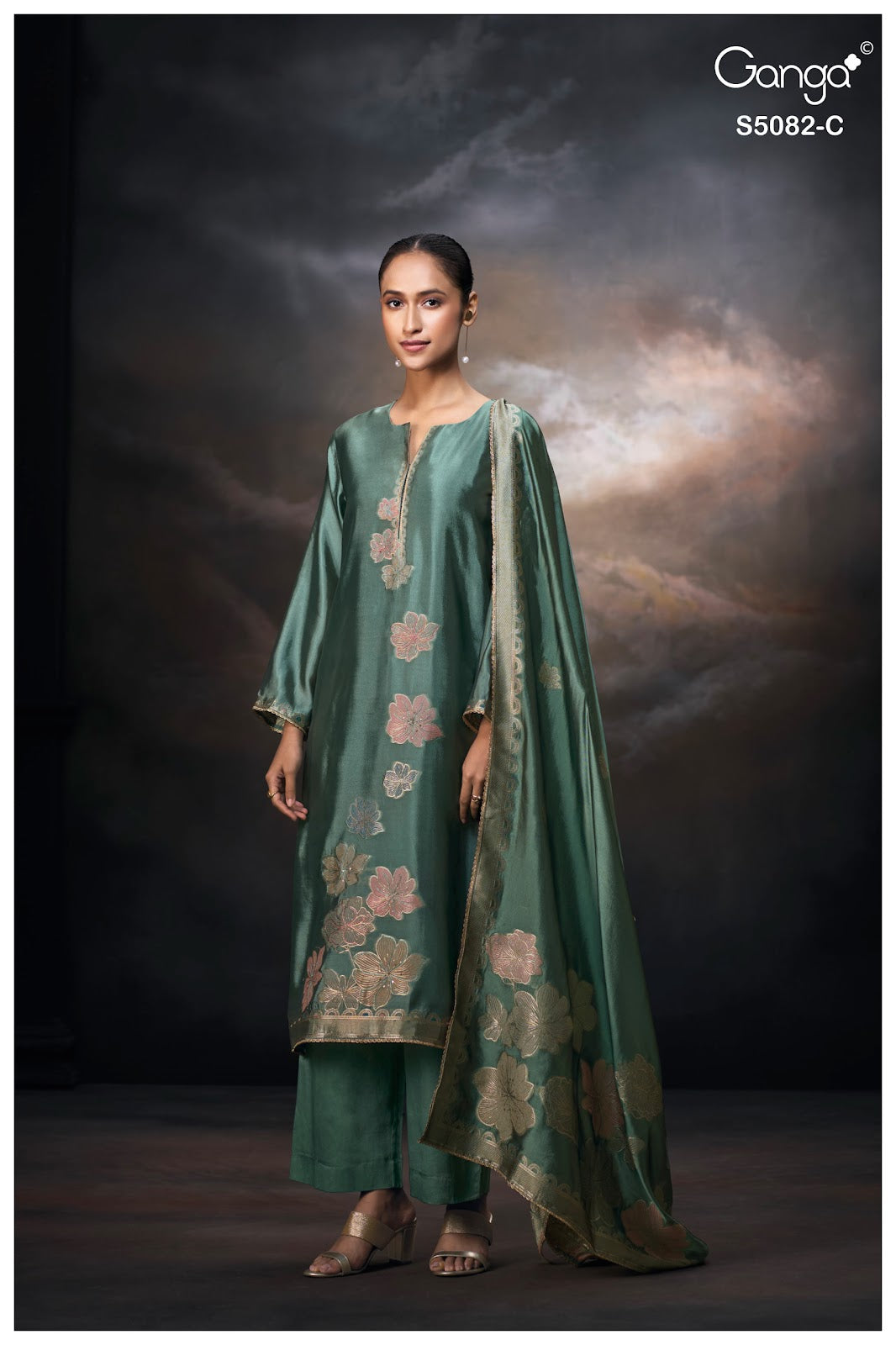 Phiona S5082 Ganga Woven Silk Plazzo Style Suits Wholesale Price