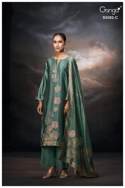 Phiona S5082 Ganga Woven Silk Plazzo Style Suits Wholesale Price