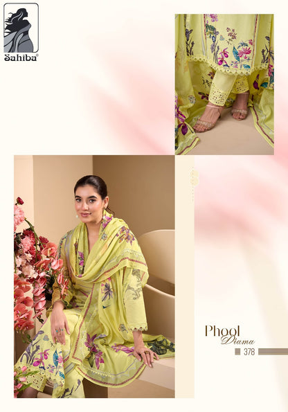 Phool Drama Sahiba Cotton Plazzo Style Suits Wholesaler Ahmedabad