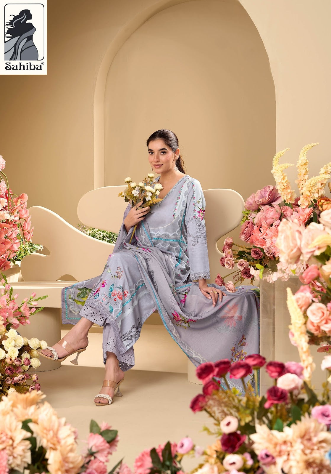 Phool Drama Sahiba Cotton Plazzo Style Suits Wholesaler Ahmedabad