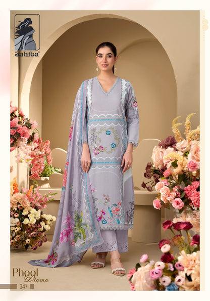 Phool Drama Sahiba Cotton Plazzo Style Suits Wholesaler Ahmedabad