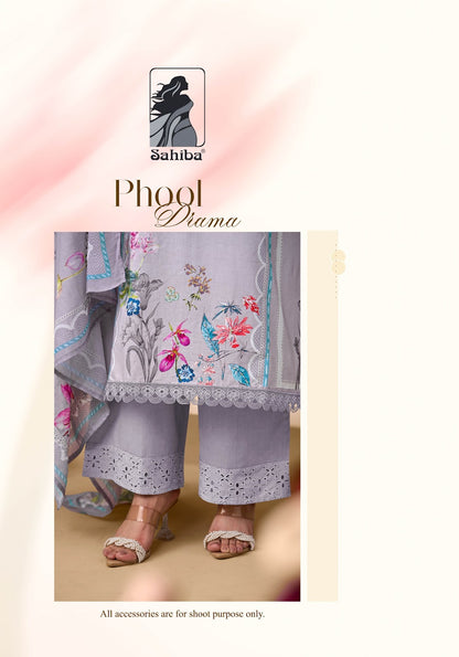 Phool Drama Sahiba Cotton Plazzo Style Suits Wholesaler Ahmedabad