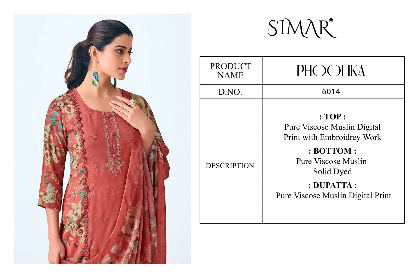 Phoolika Simar Viscose Muslin Pant Style Suits Supplier India