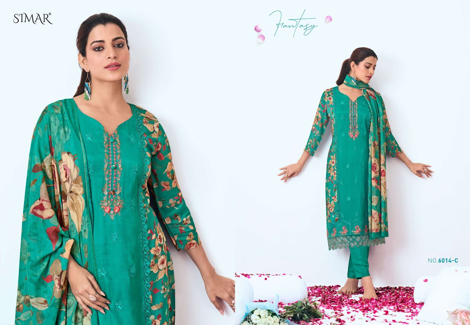Phoolika Simar Viscose Muslin Pant Style Suits Supplier India