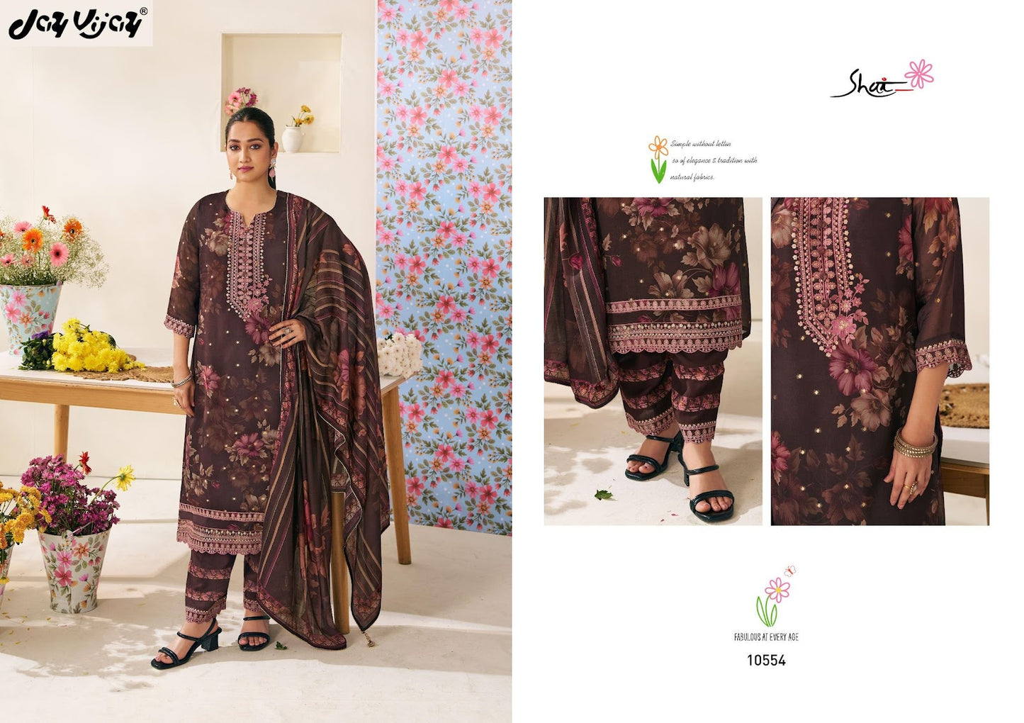 Phoolsaaz Jay Vijay Organza Pant Style Suits Wholesaler India