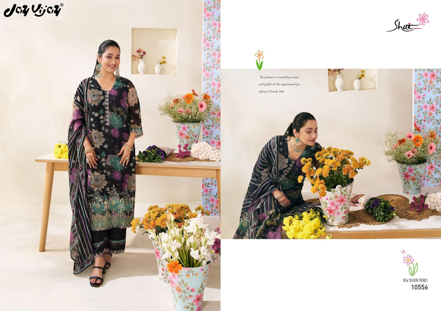 Phoolsaaz Jay Vijay Organza Pant Style Suits Wholesaler India