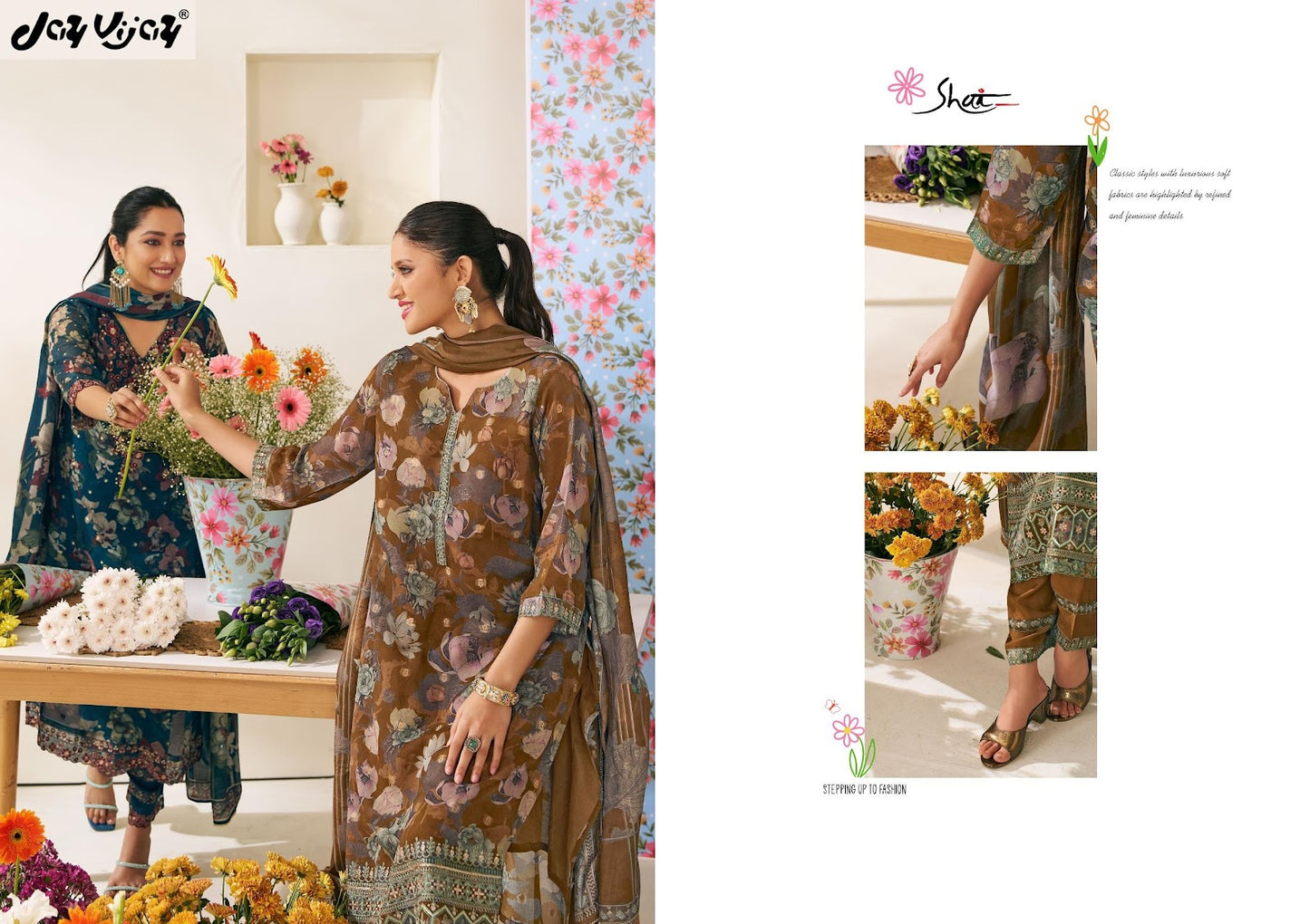 Phoolsaaz Jay Vijay Organza Pant Style Suits Wholesaler India