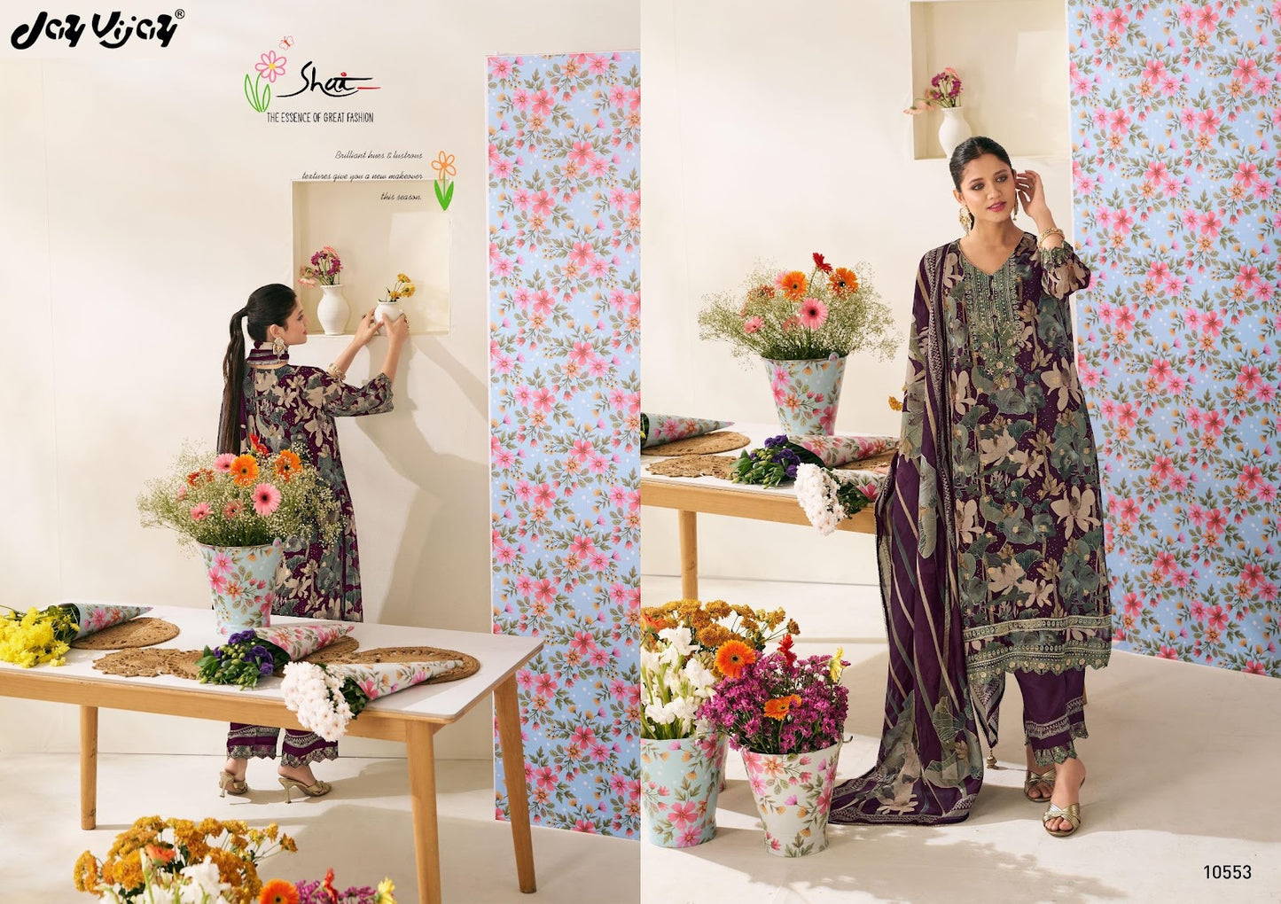Phoolsaaz Jay Vijay Organza Pant Style Suits Wholesaler India