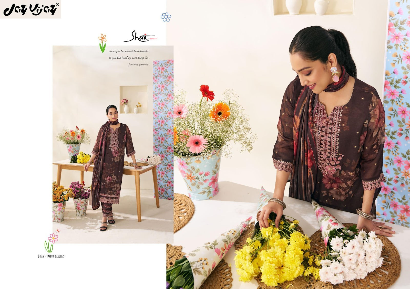 Phoolsaaz Jay Vijay Organza Pant Style Suits Wholesaler India