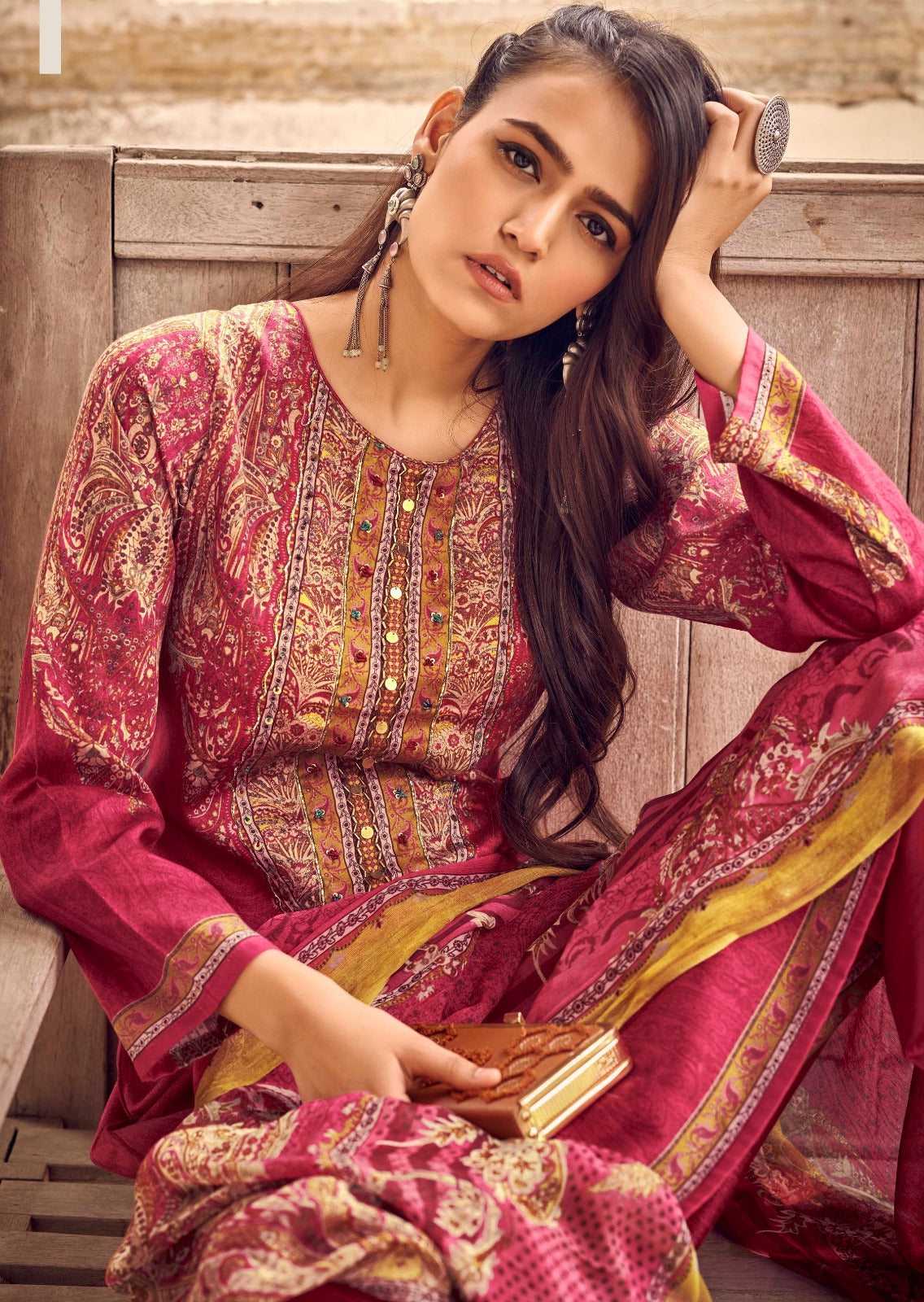 Phulkari Mannrasiya Jam Cotton Pant Style Suits Exporter Ahmedabad