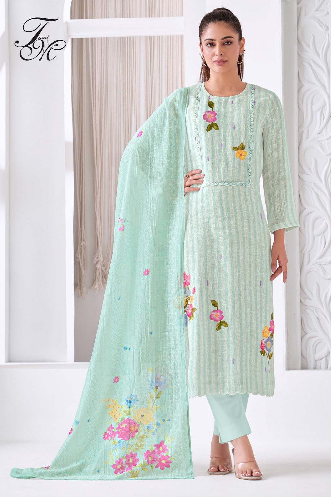 Phulwari 2 Tm Linen Pant Style Suits Supplier Gujarat