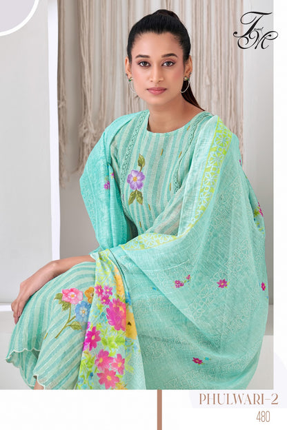 Phulwari 2 Tm Linen Pant Style Suits Supplier Gujarat
