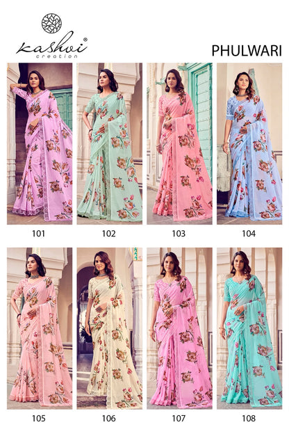 Phulwari Vol 1 Kashvi Creation Weightless Sarees Wholesaler Gujarat