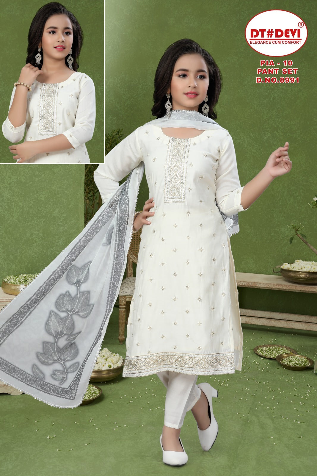 Pia Vol 10 Dn 8991 Dt Devi Roman Girls Readymade Pant Suits Supplier Gujarat