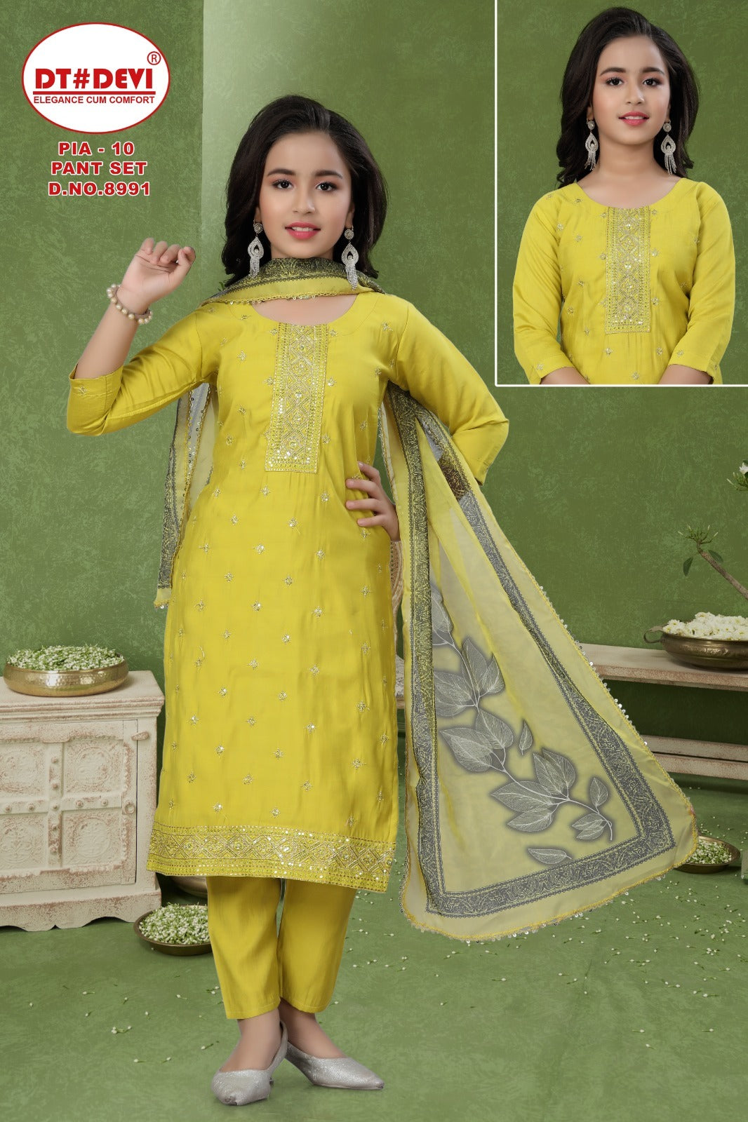 Pia Vol 10 Dn 8991 Dt Devi Roman Girls Readymade Pant Suits Supplier Gujarat