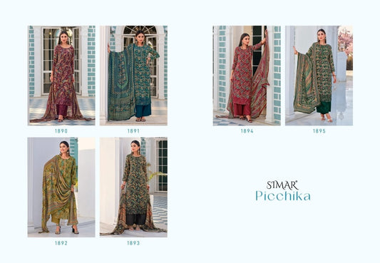Picchika Simar Natural Crape Pant Style Suits