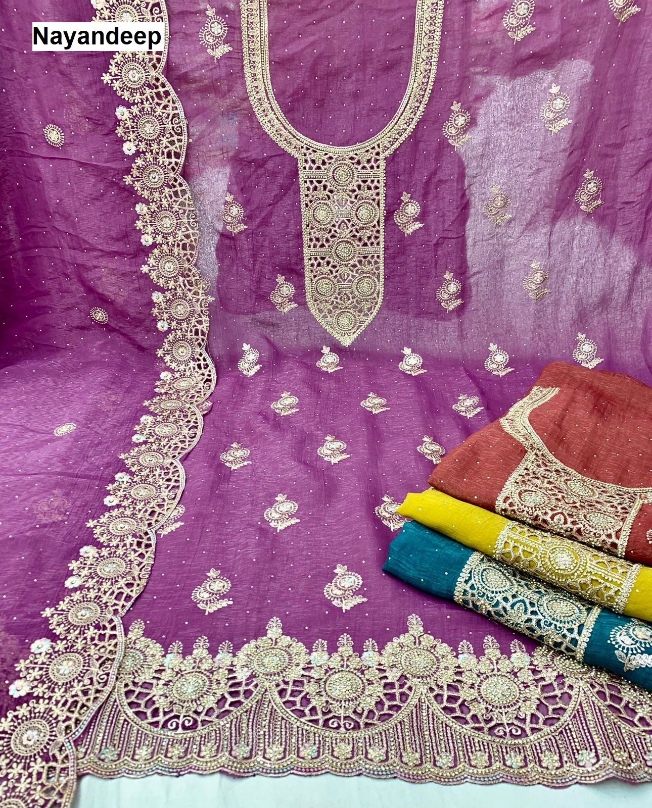 Pickle Ball Nayandeep Silk Salwar Suits Manufacturer