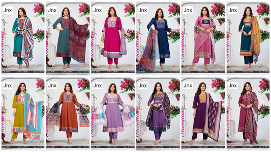 Pihu Jnx Mul Chanderi Readymade Anarkali Suits Supplier Gujarat