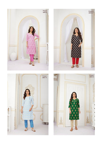Pihu Vol 18 Pranjul Cotton Knee Length Kurtis Exporter India