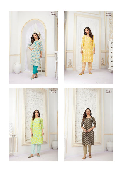 Pihu Vol 18 Pranjul Cotton Knee Length Kurtis Exporter India