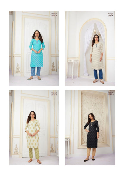 Pihu Vol 18 Pranjul Cotton Knee Length Kurtis Exporter India