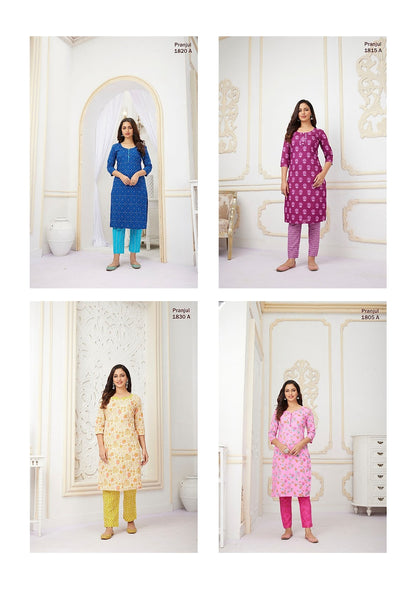 Pihu Vol 18 Pranjul Cotton Knee Length Kurtis Exporter India