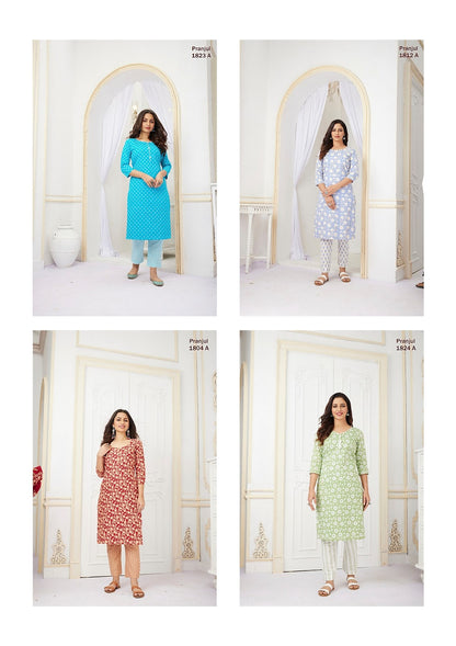 Pihu Vol 18 Pranjul Cotton Knee Length Kurtis Exporter India
