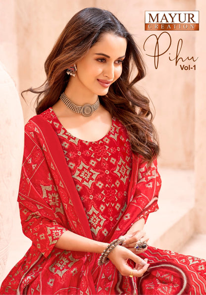 Pihu Vol 1 Mayur Creation Cotton Dress Material Exporter Gujarat
