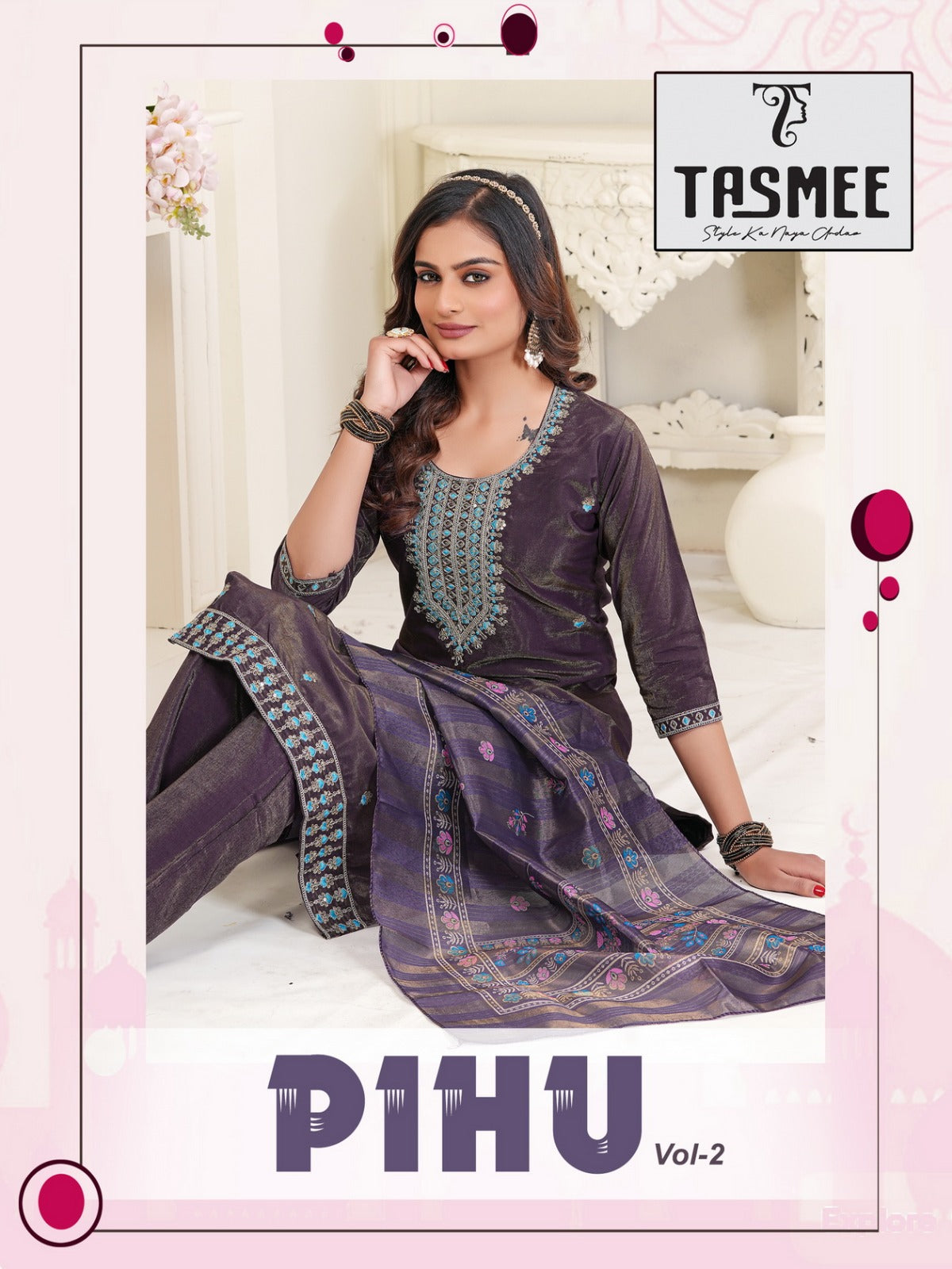 Pihu Vol 2 Tasmee Roman Readymade Pant Style Suits Supplier Ahmedabad