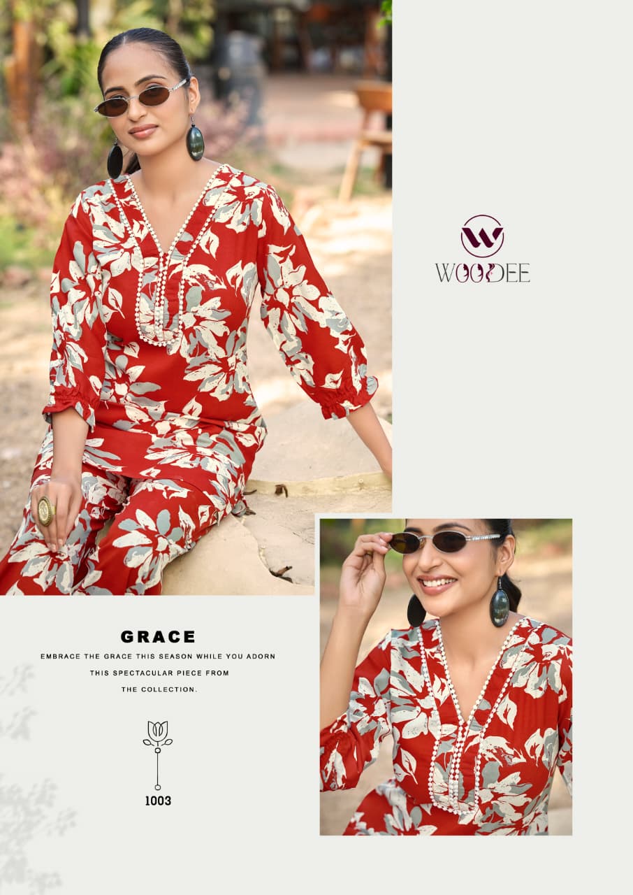 Pihu Woodee Liva Rayon Co Ord Set Supplier Ahmedabad