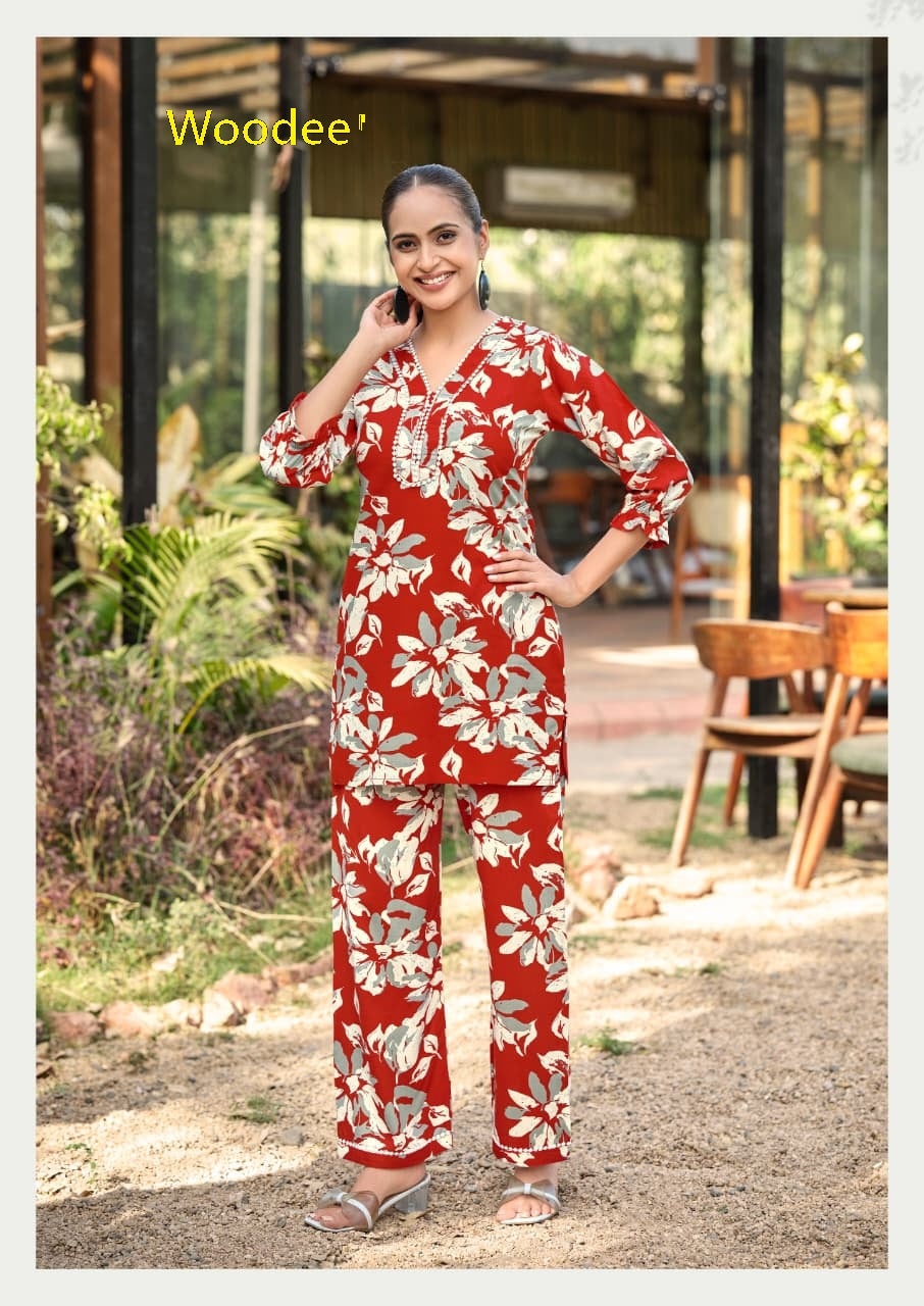 Pihu Woodee Liva Rayon Co Ord Set Supplier Ahmedabad