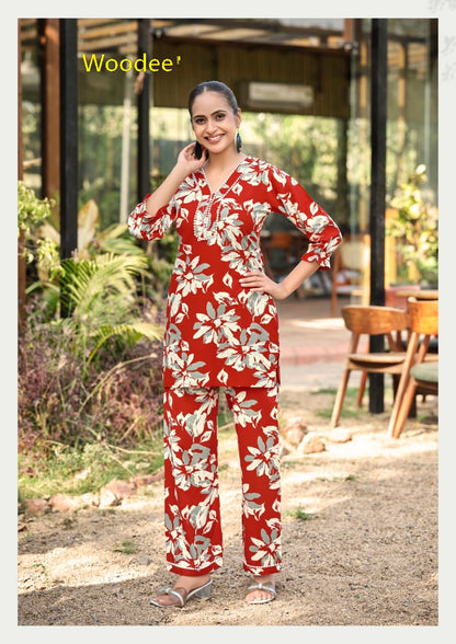 Pihu Woodee Liva Rayon Co Ord Set Supplier Ahmedabad