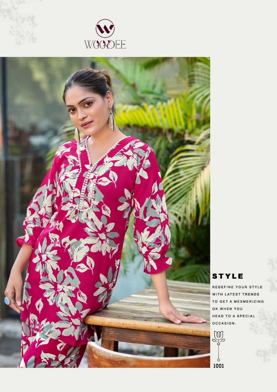 Pihu Woodee Liva Rayon Co Ord Set Supplier Ahmedabad
