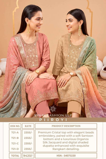 Piiroyi Vinay Fashion Llp Crystal Pant Style Suits Supplier