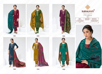 Pinaka Vol 1 Suryajyoti Jam Satin Pant Style Suits Wholesaler